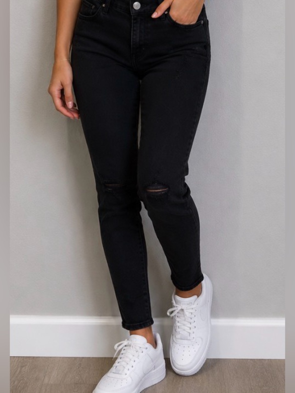American Eagle Jeans AEO Twill Jegging Black Skinny Vintage Distressed